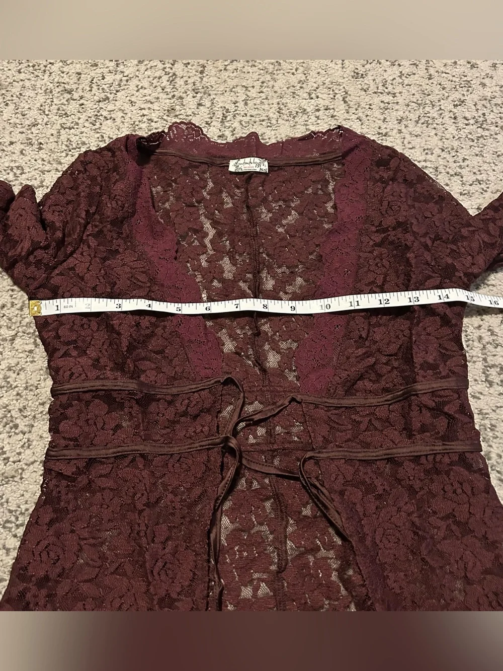Free People Red Laced Long Sleeve Daylight Cardi Size Small